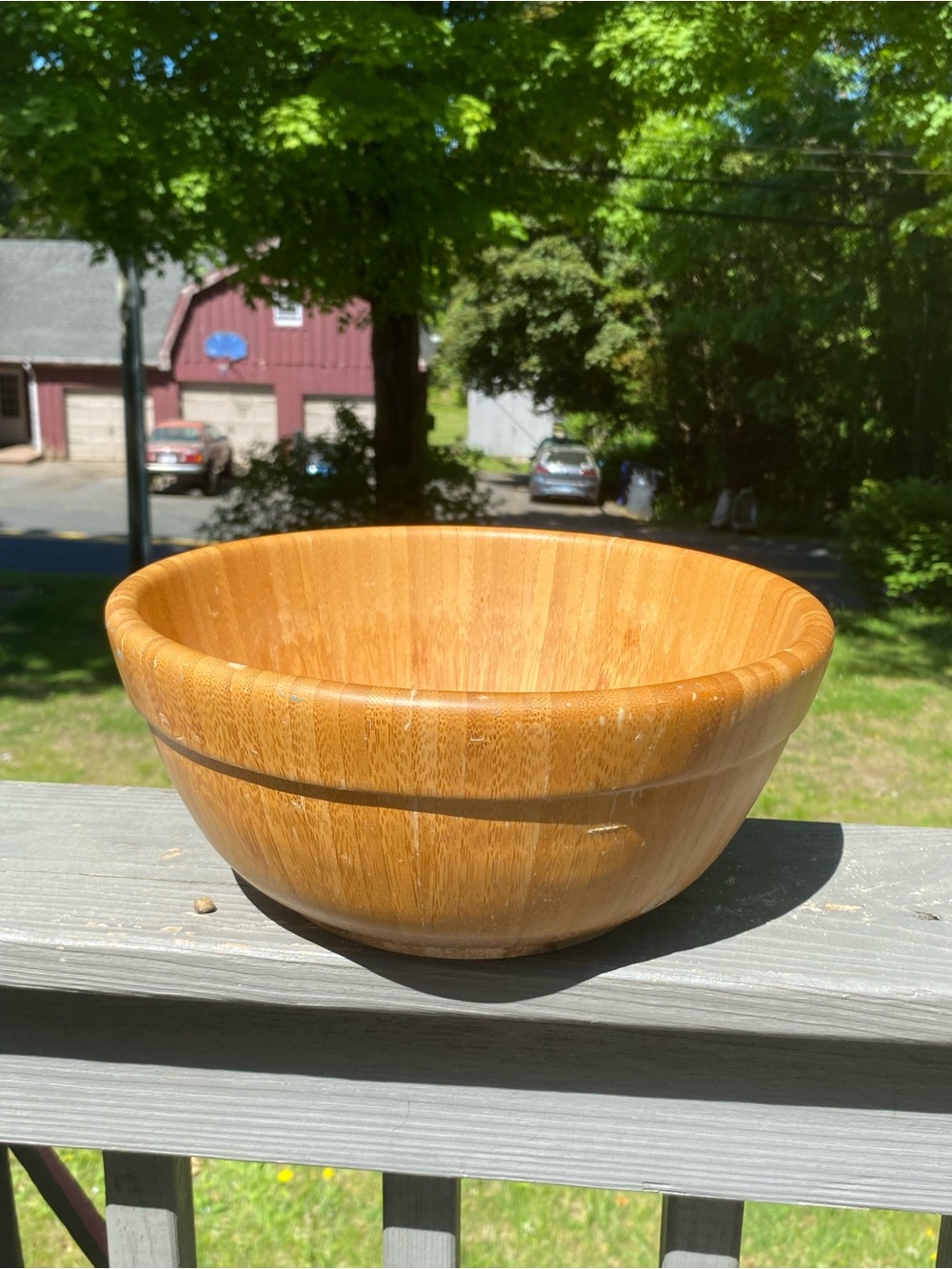 The Pampered Chef Bamboo Salad Bowl - Natural Wood Tone